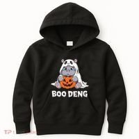 Funny Halloween Moo Deng Baby Hippo Boo Deng Ghost Costume Kids Hoodie thumb 0