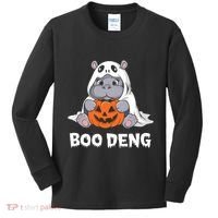 Funny Halloween Moo Deng Baby Hippo Boo Deng Ghost Costume Kids Long Sleeve Shirt thumb 0