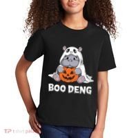 Funny Halloween Moo Deng Baby Hippo Boo Deng Ghost Costume Kids T-Shirt thumb 2