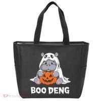 Funny Halloween Moo Deng Baby Hippo Boo Deng Ghost Costume Tote Bag thumb 0
