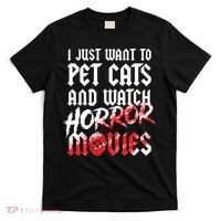 Cats Horror Movie Fan Halloween Horror Cat Lover Gifts T-Shirt thumb 0