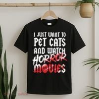 Cats Horror Movie Fan Halloween Horror Cat Lover Gifts T-Shirt thumb 2