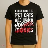 Cats Horror Movie Fan Halloween Horror Cat Lover Gifts T-Shirt thumb 3