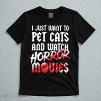 Cats Horror Movie Fan Halloween Horror Cat Lover Gifts T-Shirt thumb 5