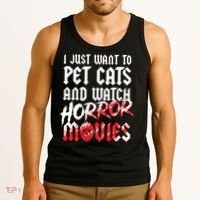 Cats Horror Movie Fan Halloween Horror Cat Lover Gifts Tank Top thumb 3