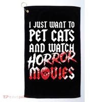 Cats Horror Movie Fan Halloween Horror Cat Lover Gifts Golf Towel thumb 0