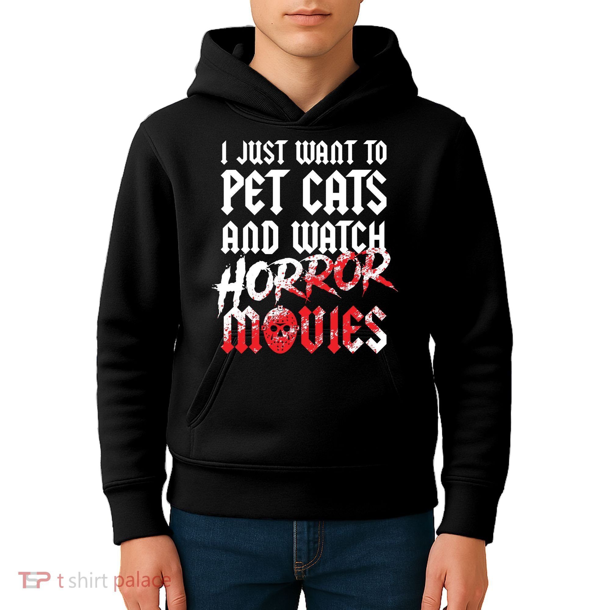 Cats Horror Movie Fan Halloween Horror Cat Lover Gifts Kids Hoodie