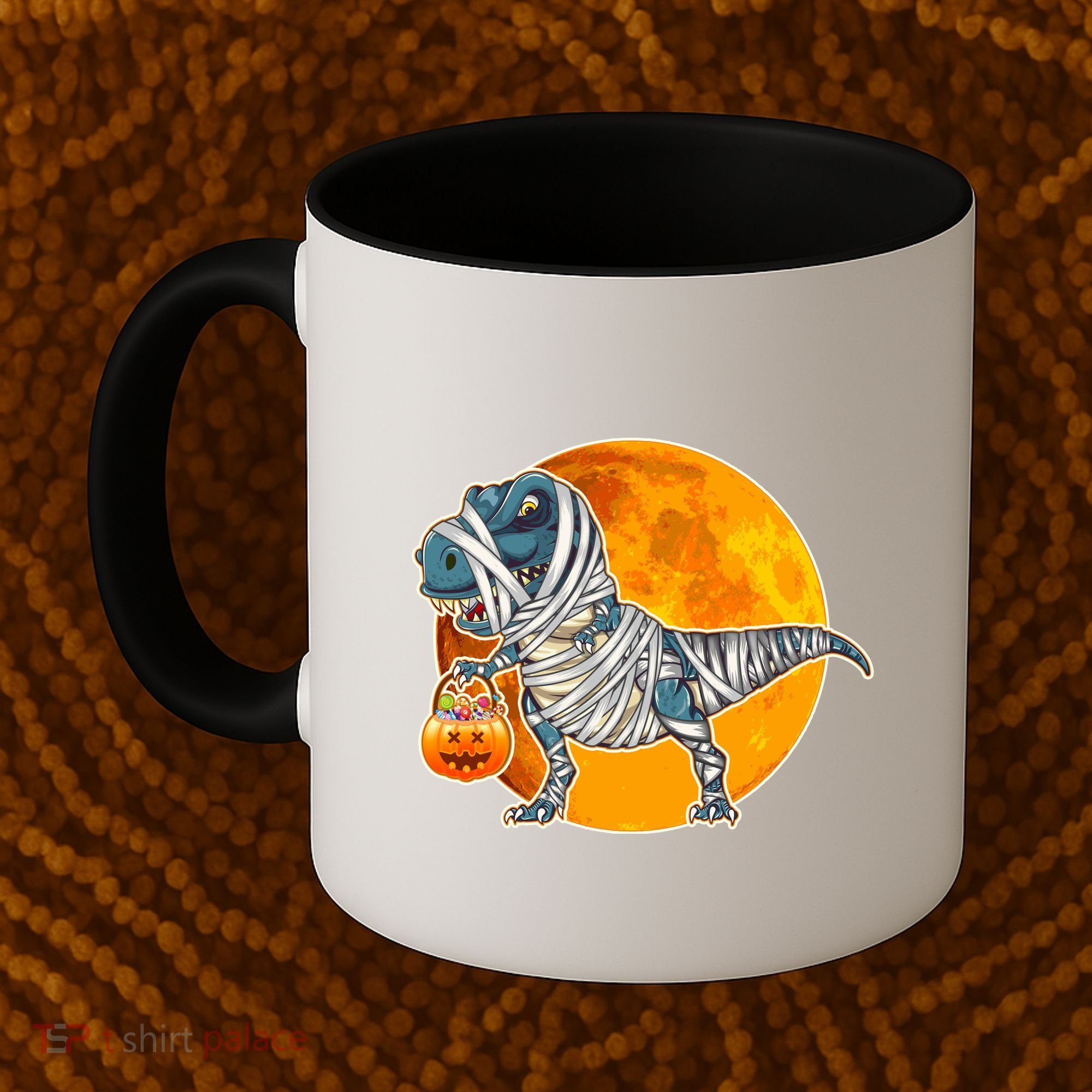 Funny Halloween Mummy TRex Coffee Mug