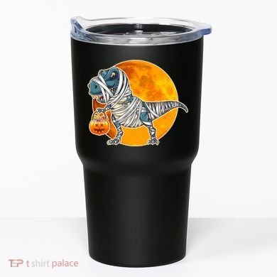 Funny Halloween Mummy TRex Tumbler