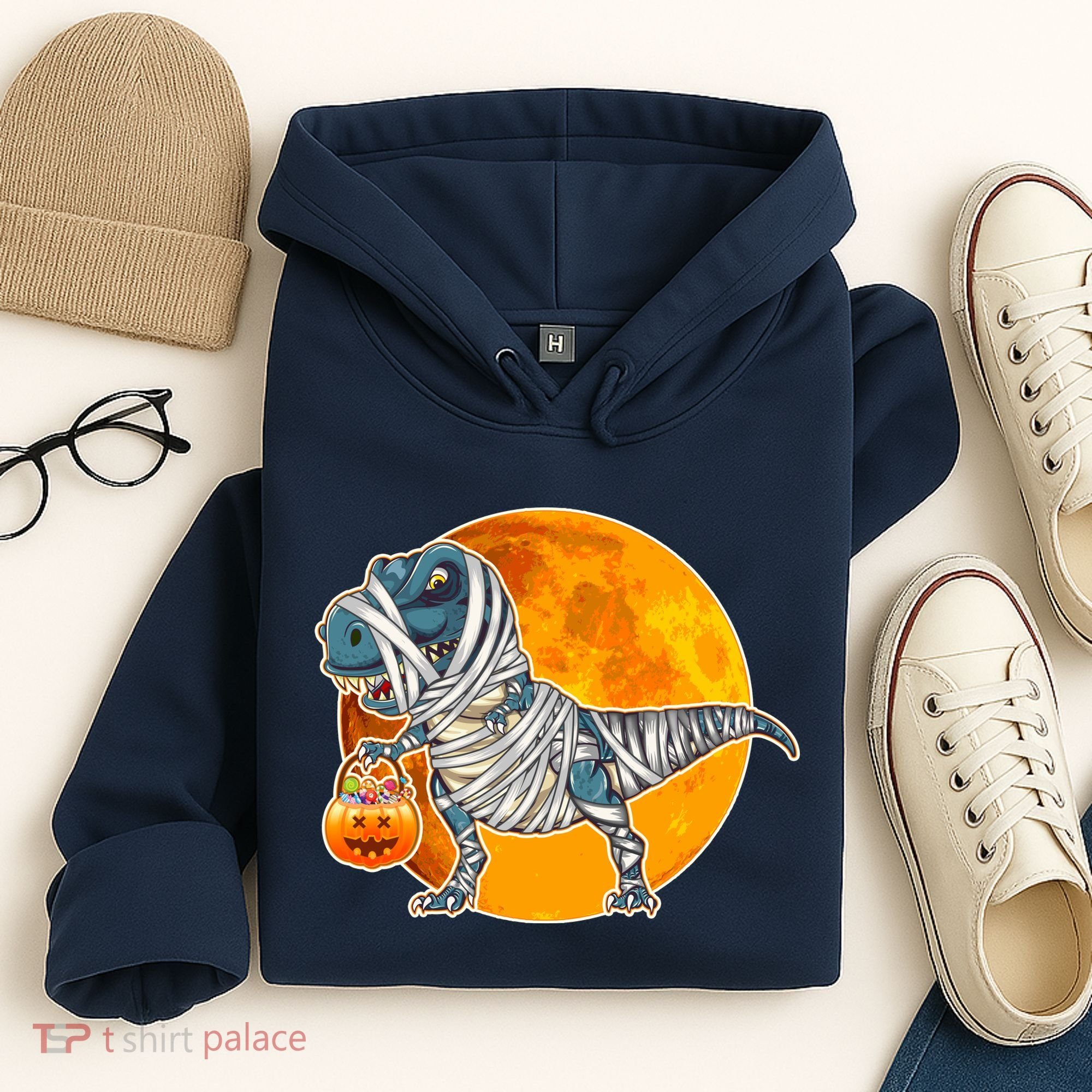 Funny Halloween Mummy TRex Hoodie