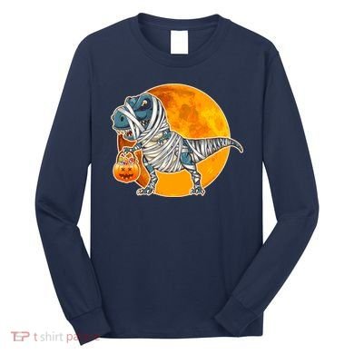 Funny Halloween Mummy TRex Long Sleeve Shirt
