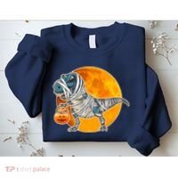 Funny Halloween Mummy TRex Sweatshirt thumb 2