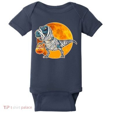 Funny Halloween Mummy TRex Baby Bodysuit