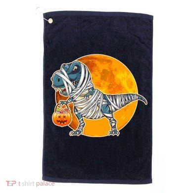 Funny Halloween Mummy TRex Golf Towel