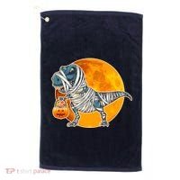 Funny Halloween Mummy TRex Golf Towel thumb 0