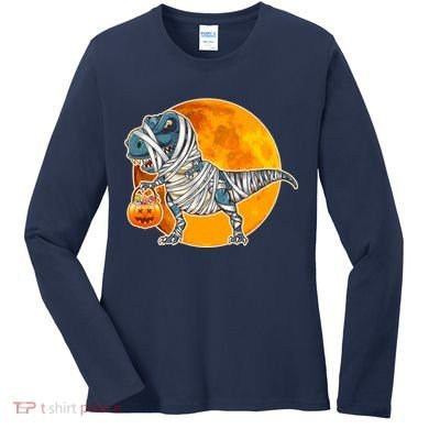Funny Halloween Mummy TRex Women's Long Sleeve Shirt
