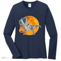 Funny Halloween Mummy TRex Women's Long Sleeve Shirt thumb 0