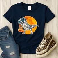 Funny Halloween Mummy TRex Women's T-Shirt thumb 3