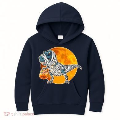 Funny Halloween Mummy TRex Kids Hoodie