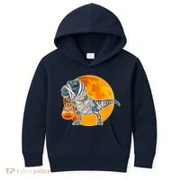 Funny Halloween Mummy TRex Kids Hoodie thumb 0