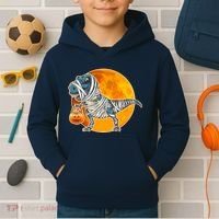 Funny Halloween Mummy TRex Kids Hoodie thumb 2