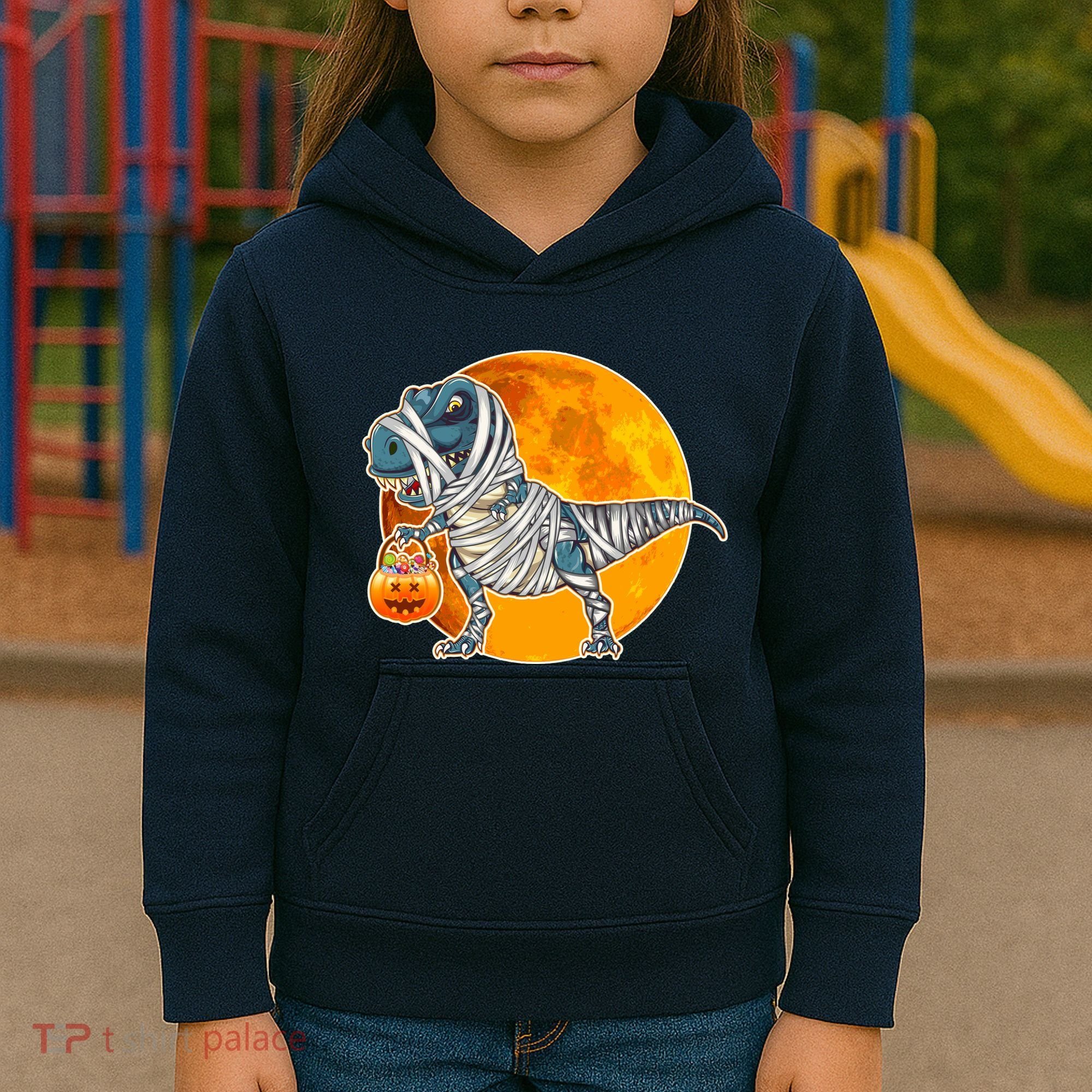 Funny Halloween Mummy TRex Kids Hoodie
