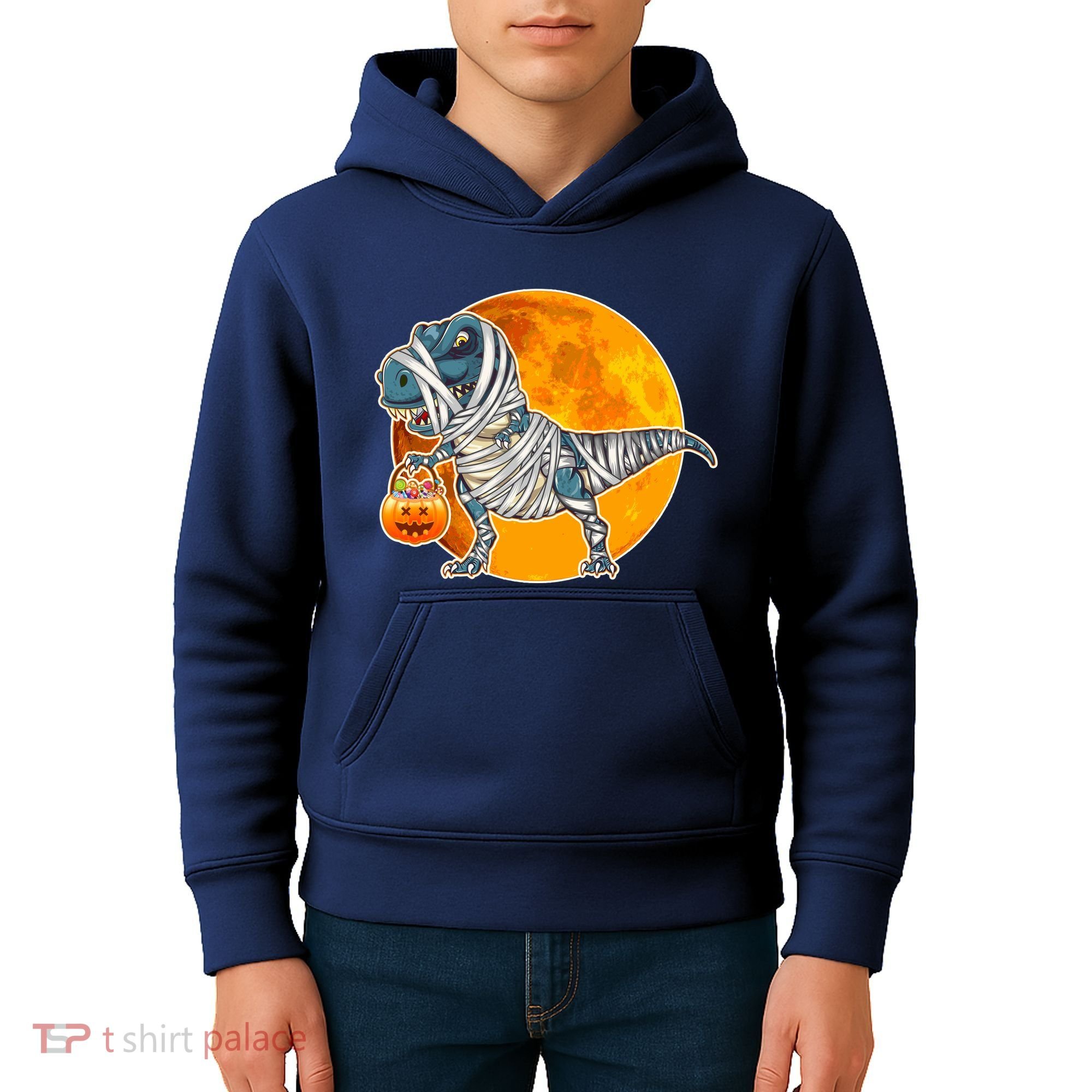 Funny Halloween Mummy TRex Kids Hoodie