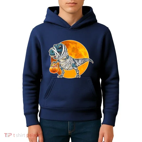 Funny Halloween Mummy TRex Kids Hoodie