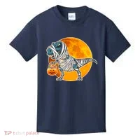 Funny Halloween Mummy TRex Kids T-Shirt thumb 0