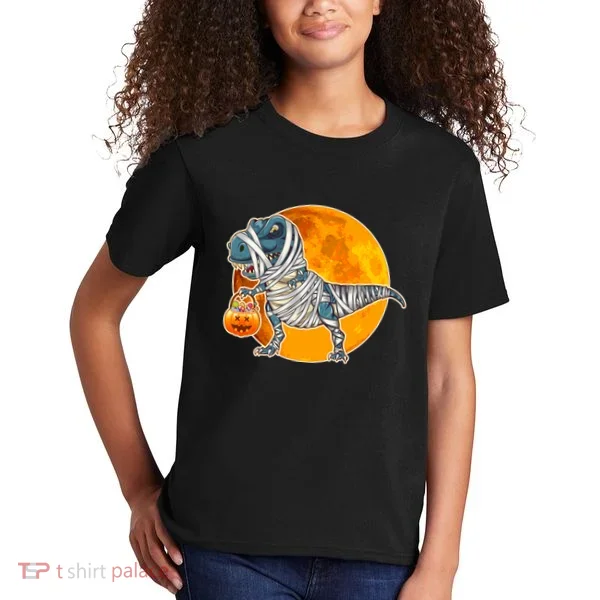 Funny Halloween Mummy TRex Kids T-Shirt