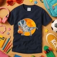 Funny Halloween Mummy TRex Kids T-Shirt thumb 3