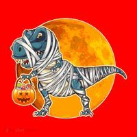 Funny Halloween Mummy TRex Santa Hat thumb 1