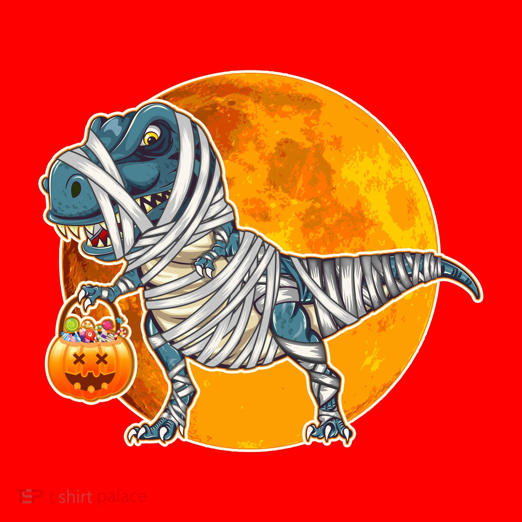 Funny Halloween Mummy TRex Santa Hat