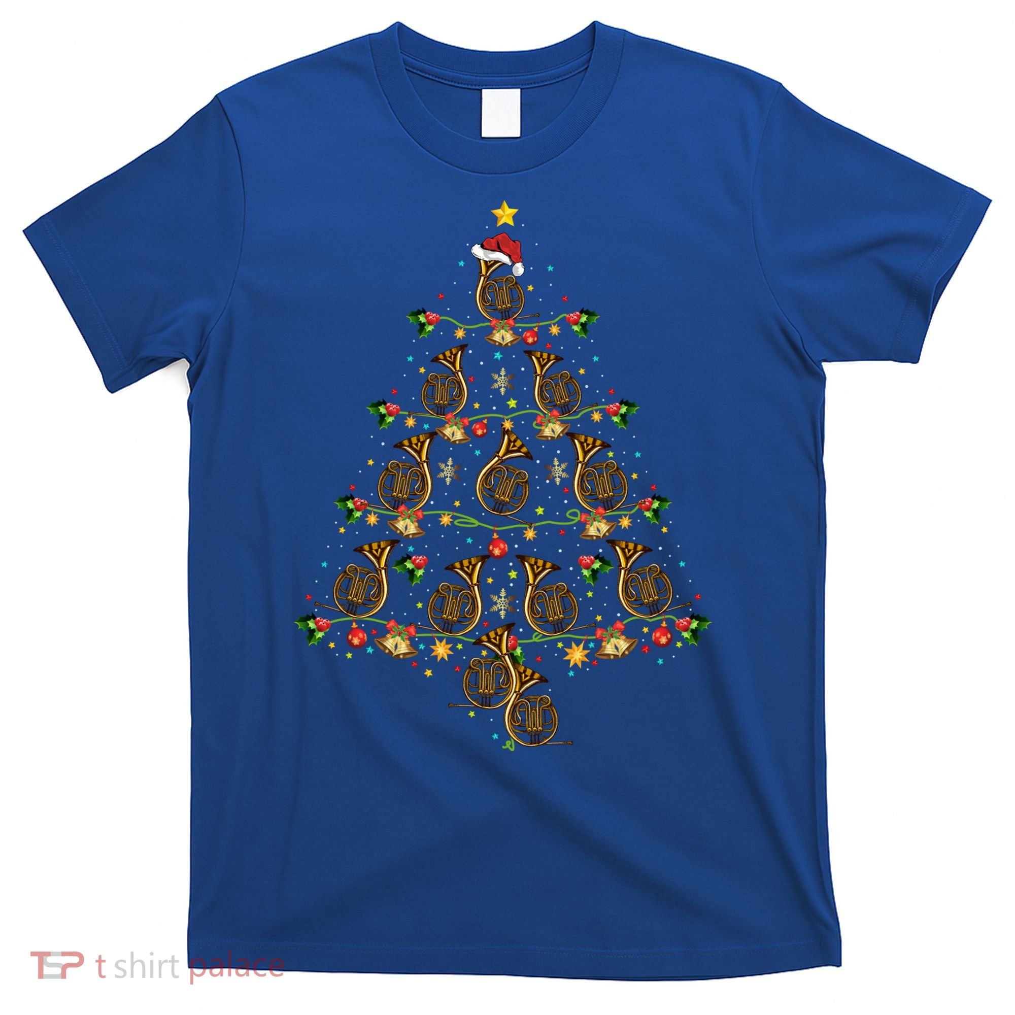 French Horn Music Lover Xmas Gift French Horn Christmas Tree Great Gift T-Shirt