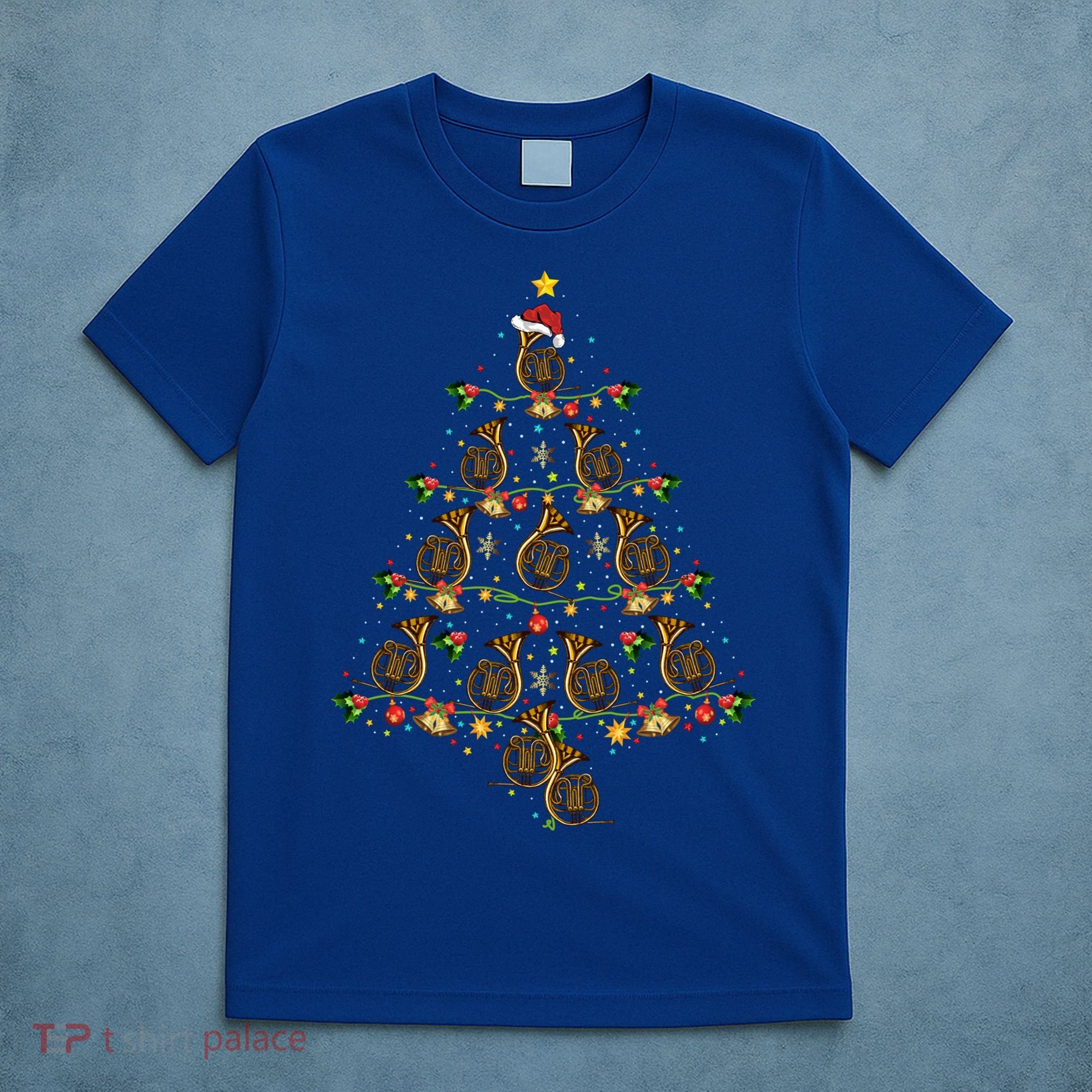 French Horn Music Lover Xmas Gift French Horn Christmas Tree Great Gift T-Shirt