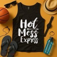 Funny Hot Mess Express Life Status Tank Top thumb 4