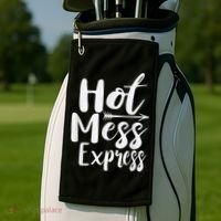 Funny Hot Mess Express Life Status Golf Towel thumb 2