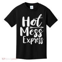 Funny Hot Mess Express Life Status Kids T-Shirt thumb 0