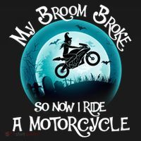 Funny Halloween My Broom Broke So Now I Ride A Motorcycle Ornament thumb 1
