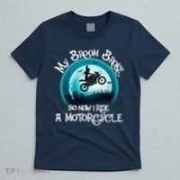 Funny Halloween My Broom Broke So Now I Ride A Motorcycle T-Shirt thumb 5
