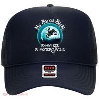 Funny Halloween My Broom Broke So Now I Ride A Motorcycle Hat thumb 0