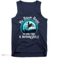 Funny Halloween My Broom Broke So Now I Ride A Motorcycle Tank Top thumb 0