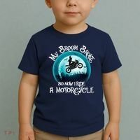 Funny Halloween My Broom Broke So Now I Ride A Motorcycle Toddler T-Shirt thumb 2