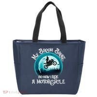 Funny Halloween My Broom Broke So Now I Ride A Motorcycle Tote Bag thumb 0