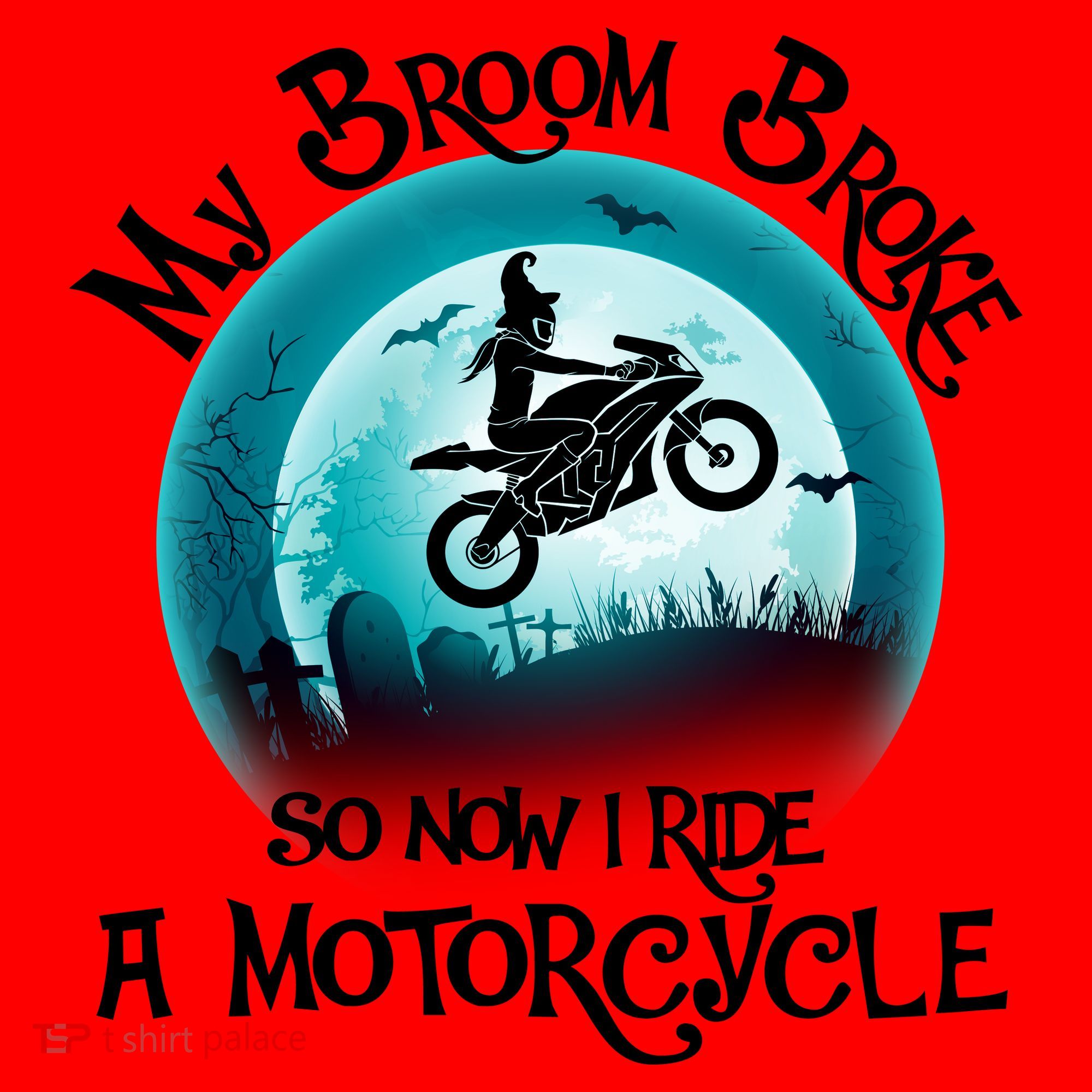 Funny Halloween My Broom Broke So Now I Ride A Motorcycle Santa Hat