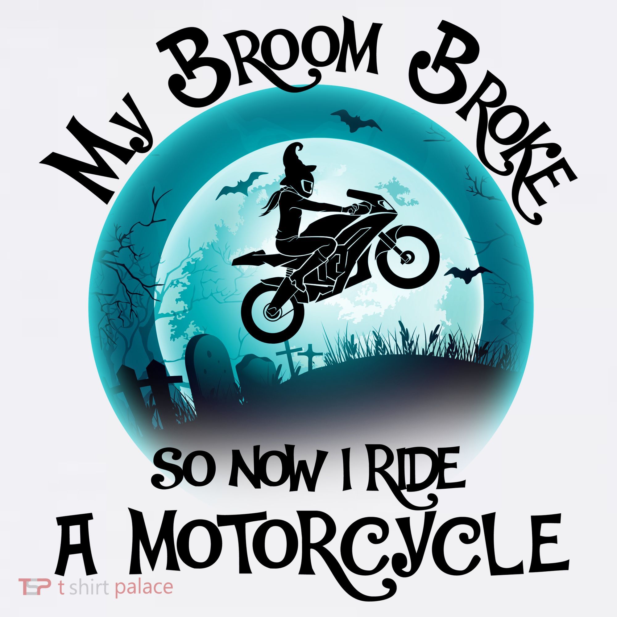 Funny Halloween My Broom Broke So Now I Ride A Motorcycle Garment-Dyed Sweatshirt