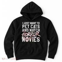 Funny Horror Movie Fan Halloween Cat Lover Gift Hoodie thumb 0