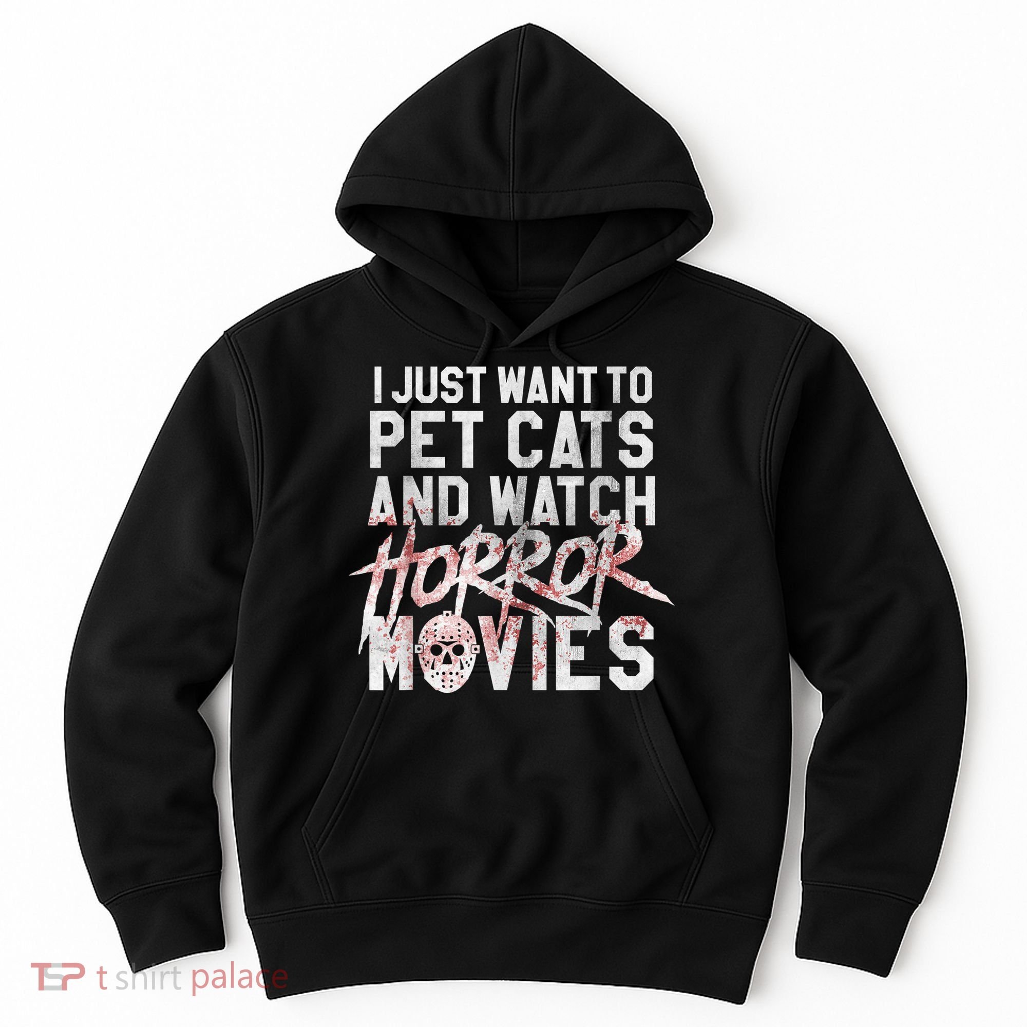 Funny Horror Movie Fan Halloween Cat Lover Gift Hoodie