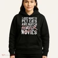 Funny Horror Movie Fan Halloween Cat Lover Gift Hoodie thumb 5