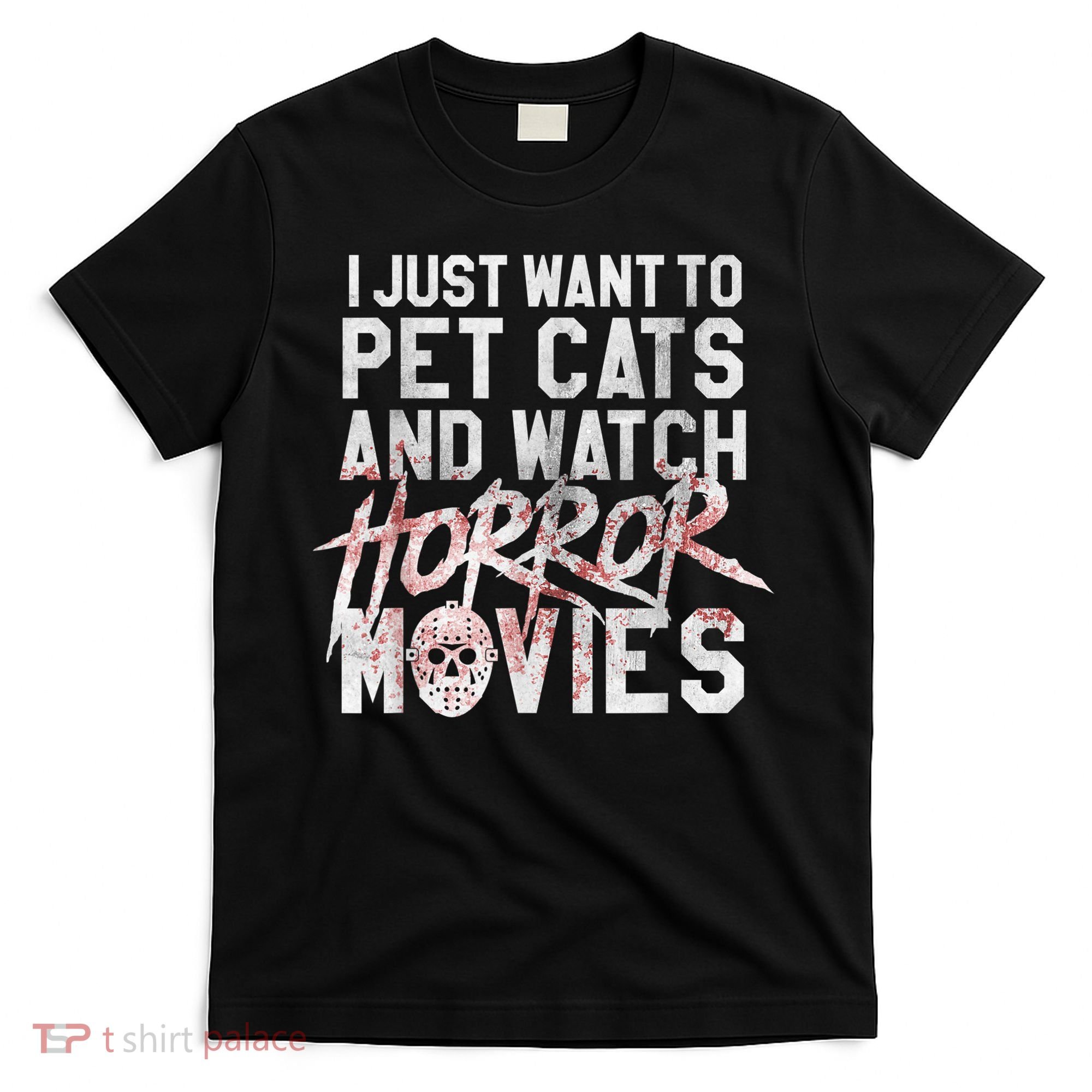 Funny Horror Movie Fan Halloween Cat Lover Gift T-Shirt